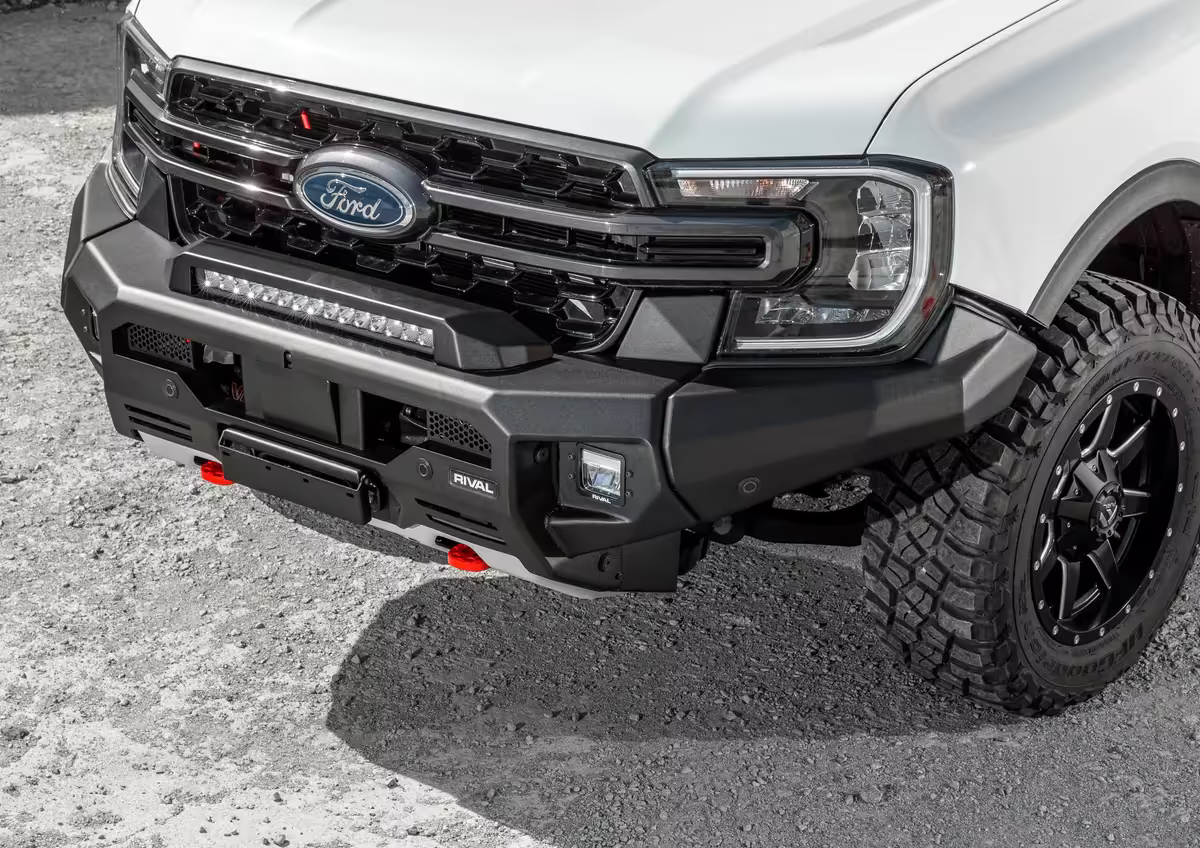 Ford Ranger and Everest Next-Gen 2022-On Aluminum Front Bar with RIVAL LED Fog Lights Set of 2