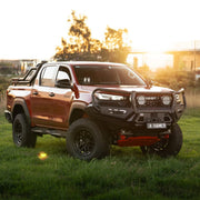 King Series Bull Bar for Toyota Hilux (2026–Present) by Hamer 4x4 – Heavy-Duty Steel Front Bull Bar with Winch Compatibility and Integrated LED Lights