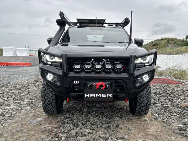 King Series Plus Bull Bar for Mazda BT-50 (2025–Present) by Hamer 4x4 – Heavy-Duty Steel Front Bull Bar with Triple Loop, Winch Compatibility and LED Lights