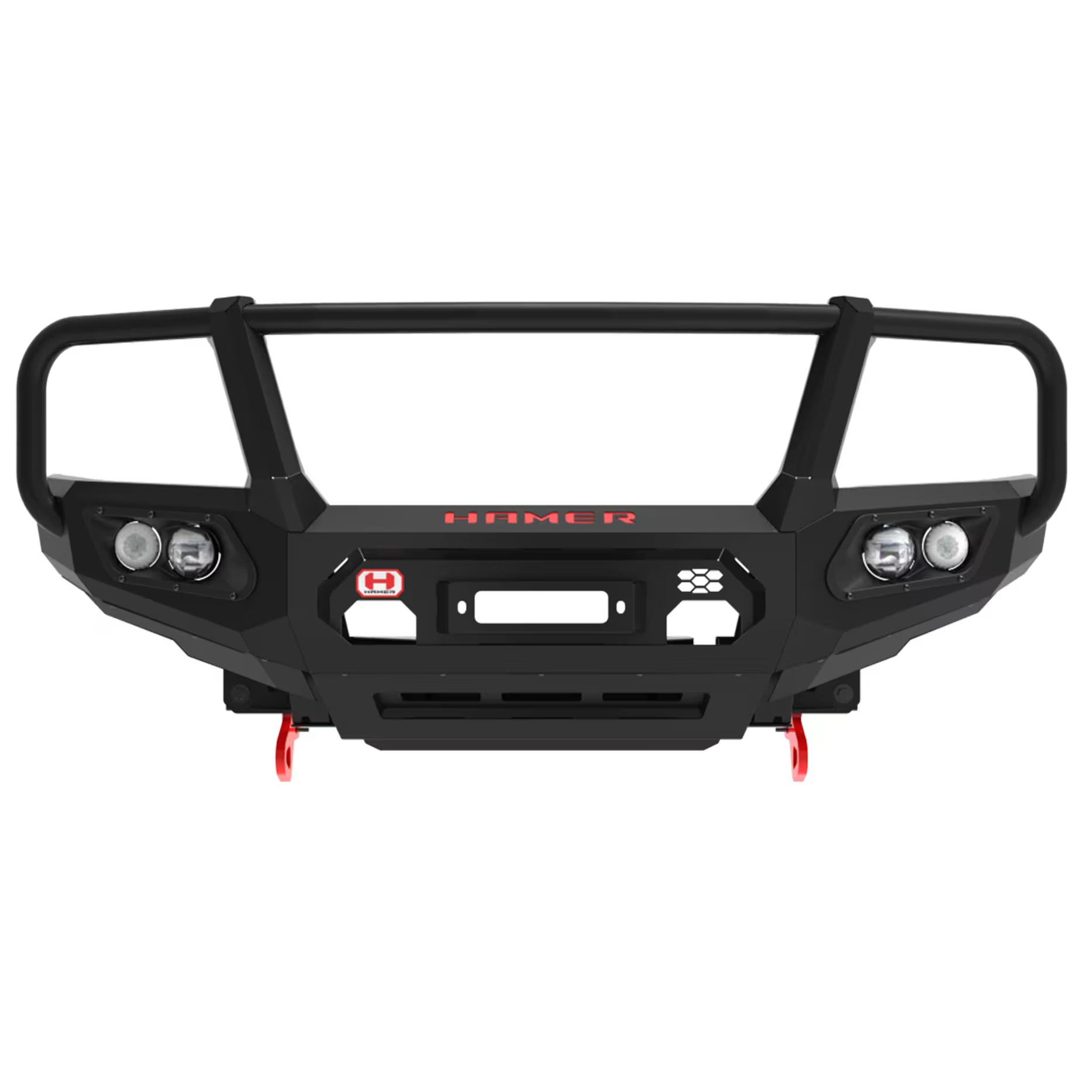 King Series Plus Bull Bar for Toyota LandCruiser Prado 120 Series (2003–2009) by Hamer 4x4 – Heavy-Duty Steel Front Bull Bar with Winch Compatibility, LED Lights and Factory Sensor Compatibility
