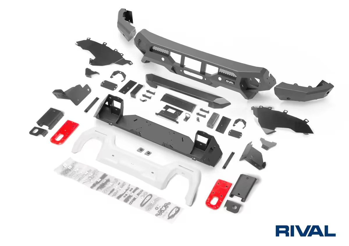 Ford Ranger Raptor Next-Gen 2022-Present Aluminum Front Bar with RIVAL LED Fog Lights Guard
