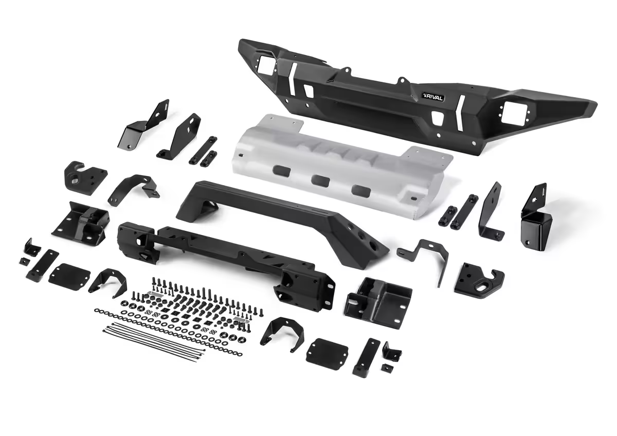 Aluminum Front Bar - Jeep Wrangler 2007-On / Gladiator 2020-On (Includes RIVAL LED Fog Lights)