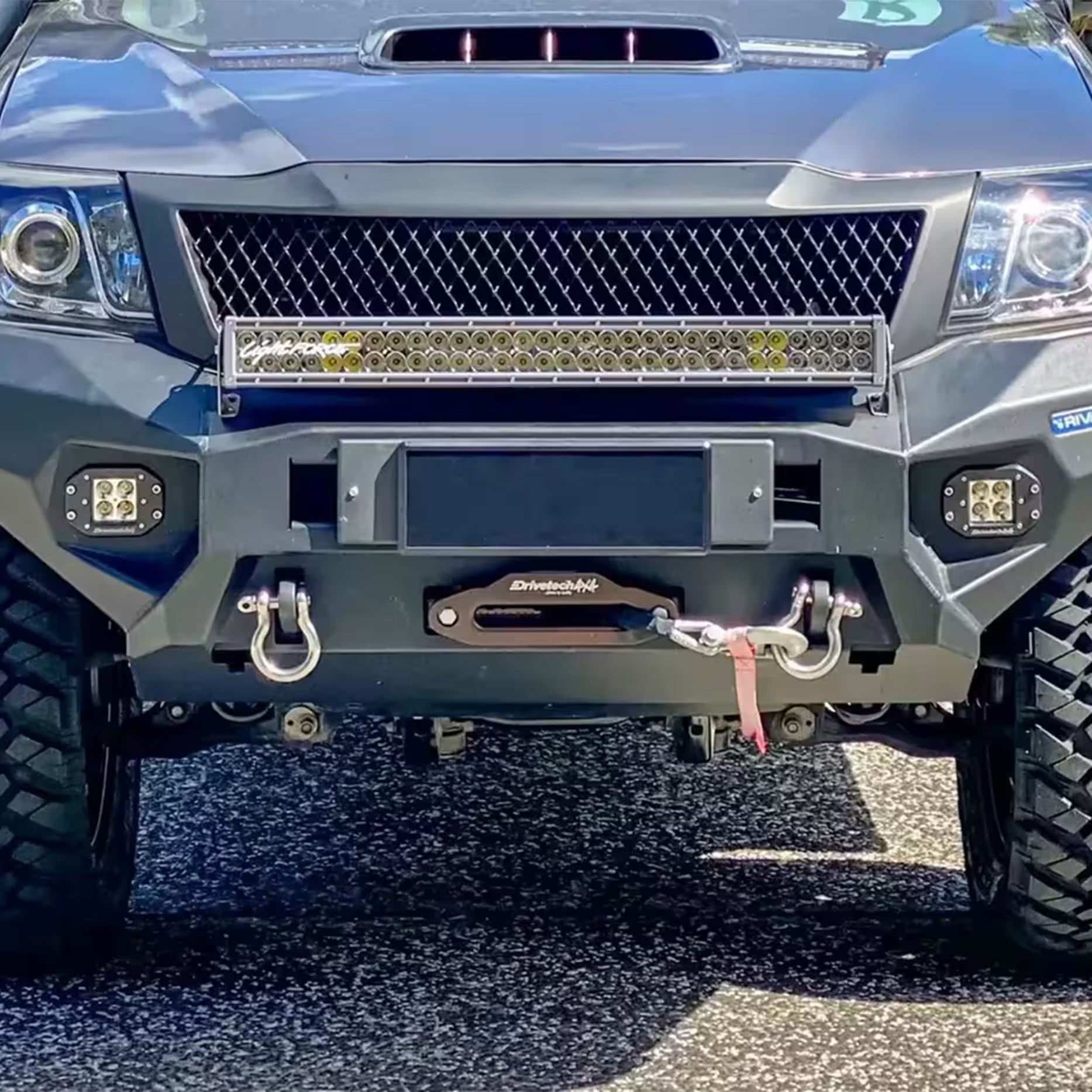 Aluminum front bar for Toyota Hilux 2011–2015 including Rival fog lights set of 2 by Rival 4x4 Australia