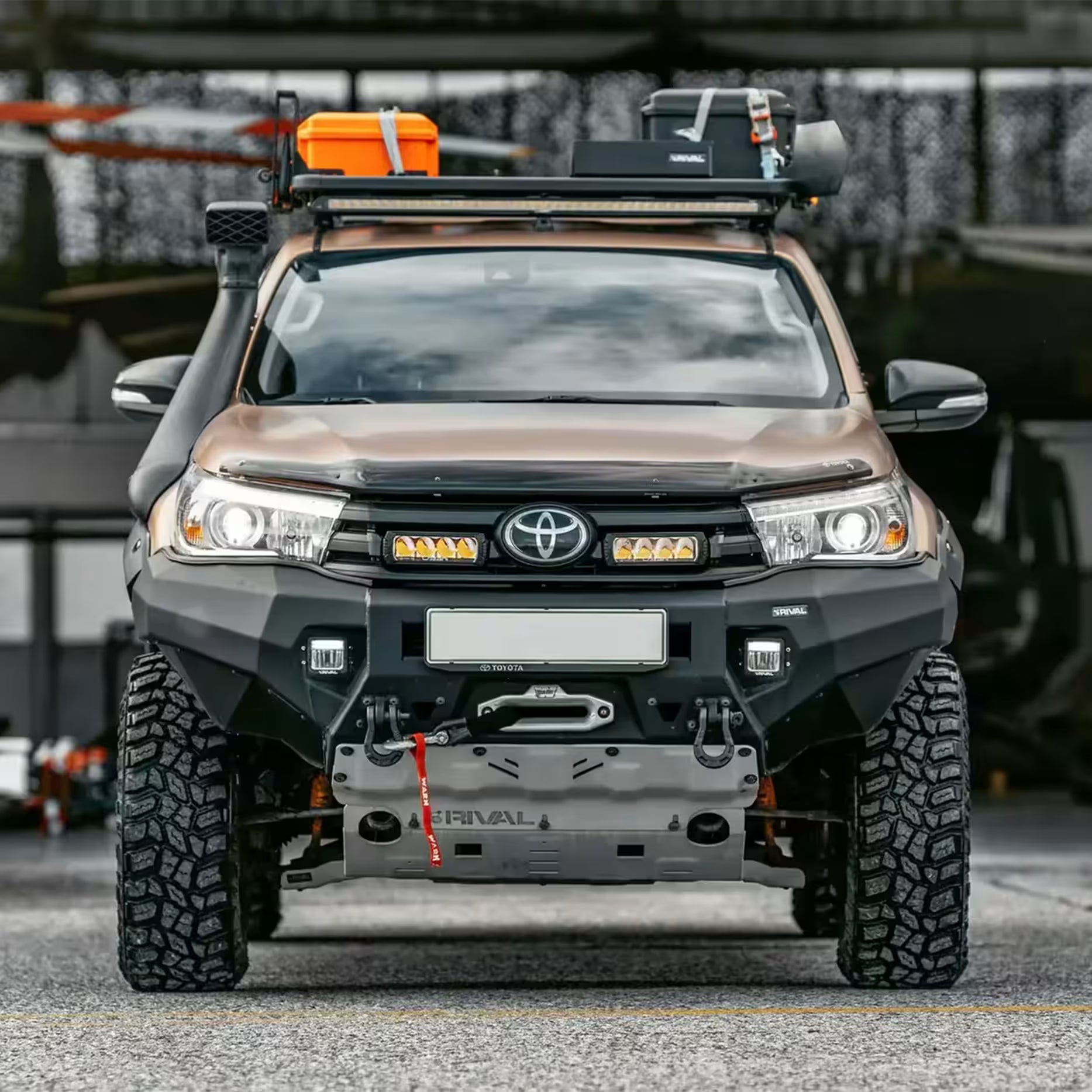 Toyota Hilux 2015-2018 Aluminum Front Bar with RIVAL Fog Lights Set of 2