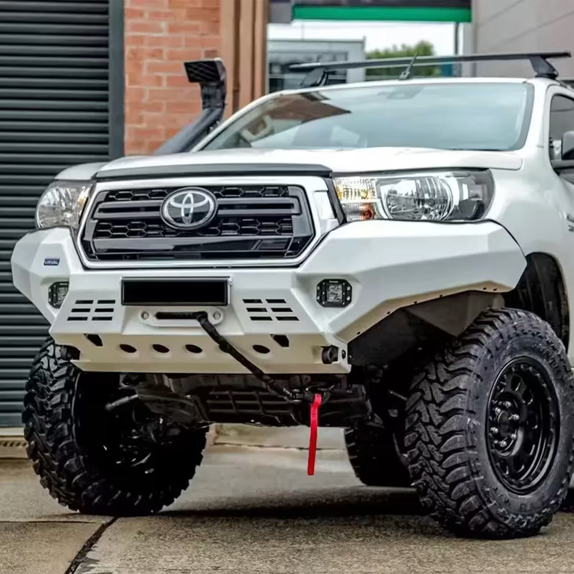 Toyota Hilux 2018-2021 Aluminum Front Bar with RIVAL Fog Lights Set of 2