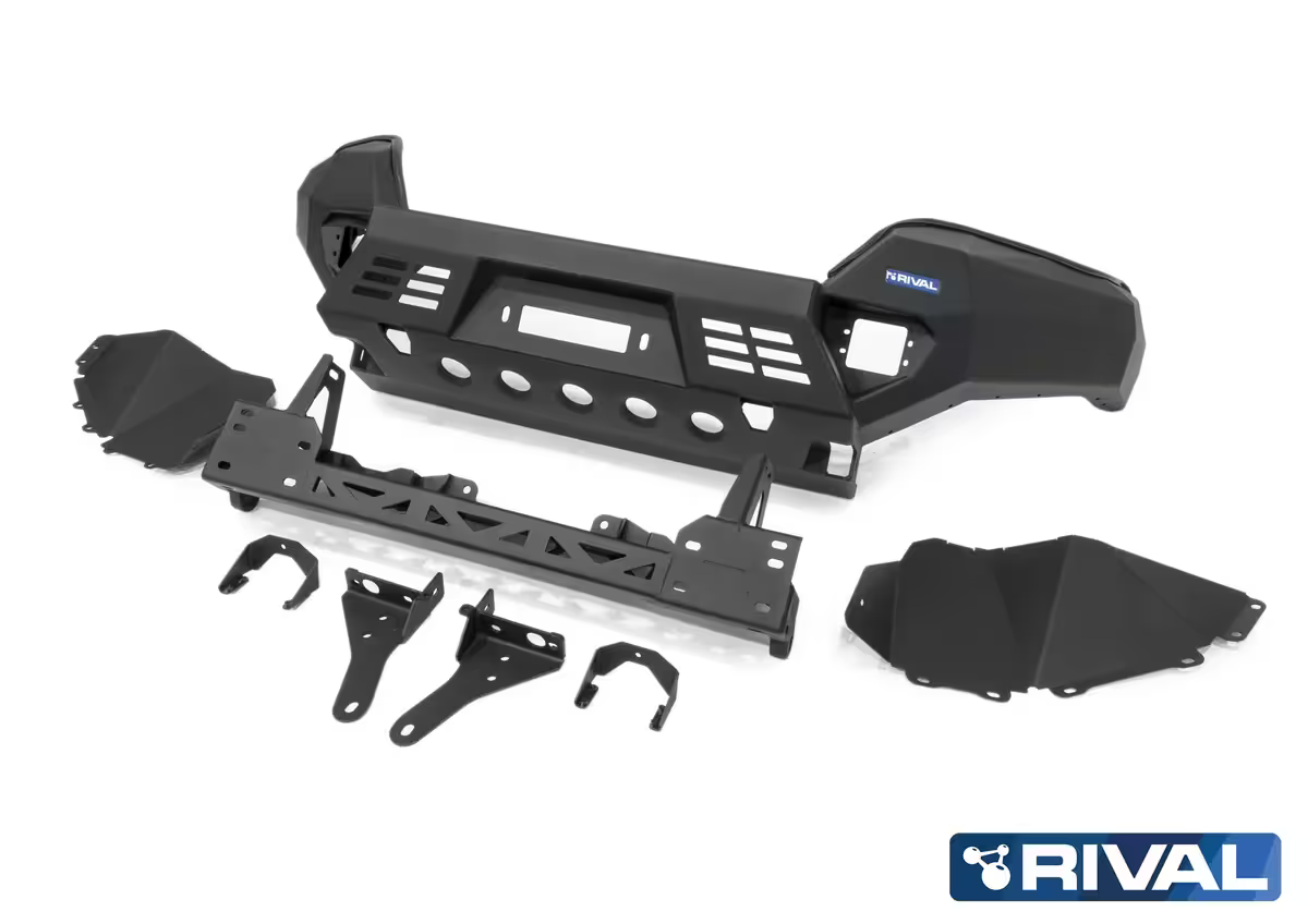 Toyota Hilux 2018-2021 Aluminum Front Bar with RIVAL Fog Lights Guard Protection