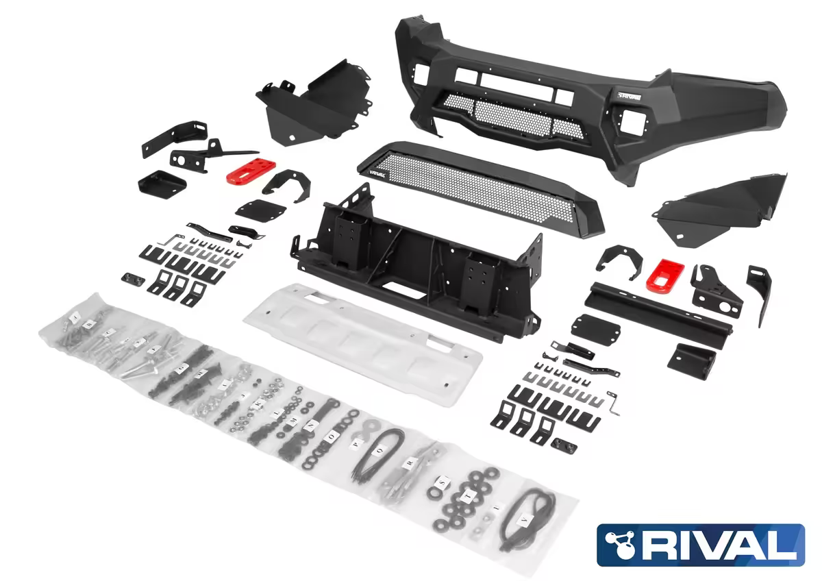 Aluminum Front Bar with RIVAL LED Fog Lights (Set of 2) - Toyota Hilux (2021–04/2024)