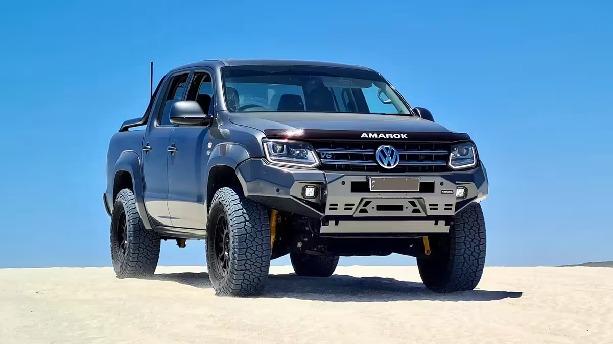 VW Amarok 2010-2023 Aluminum Front Bar with RIVAL Fog Lights Set Underbody Armor

