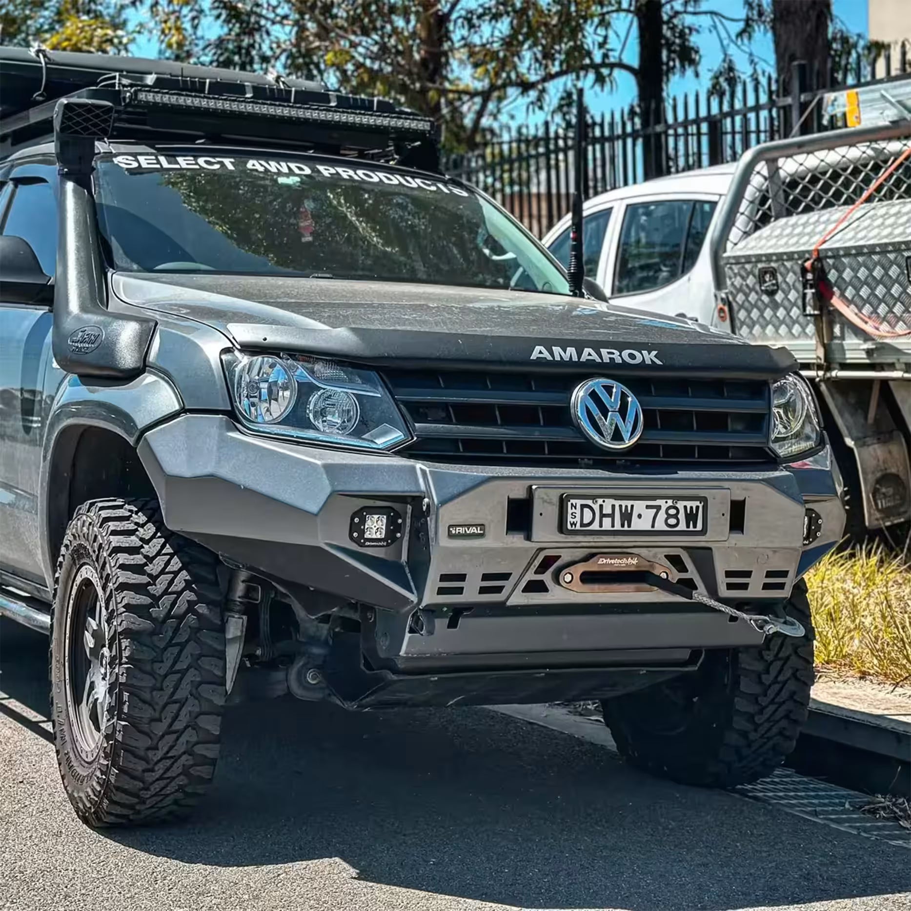 VW Amarok 2010-2023 Aluminum Front Bar with RIVAL Fog Lights Set Protection