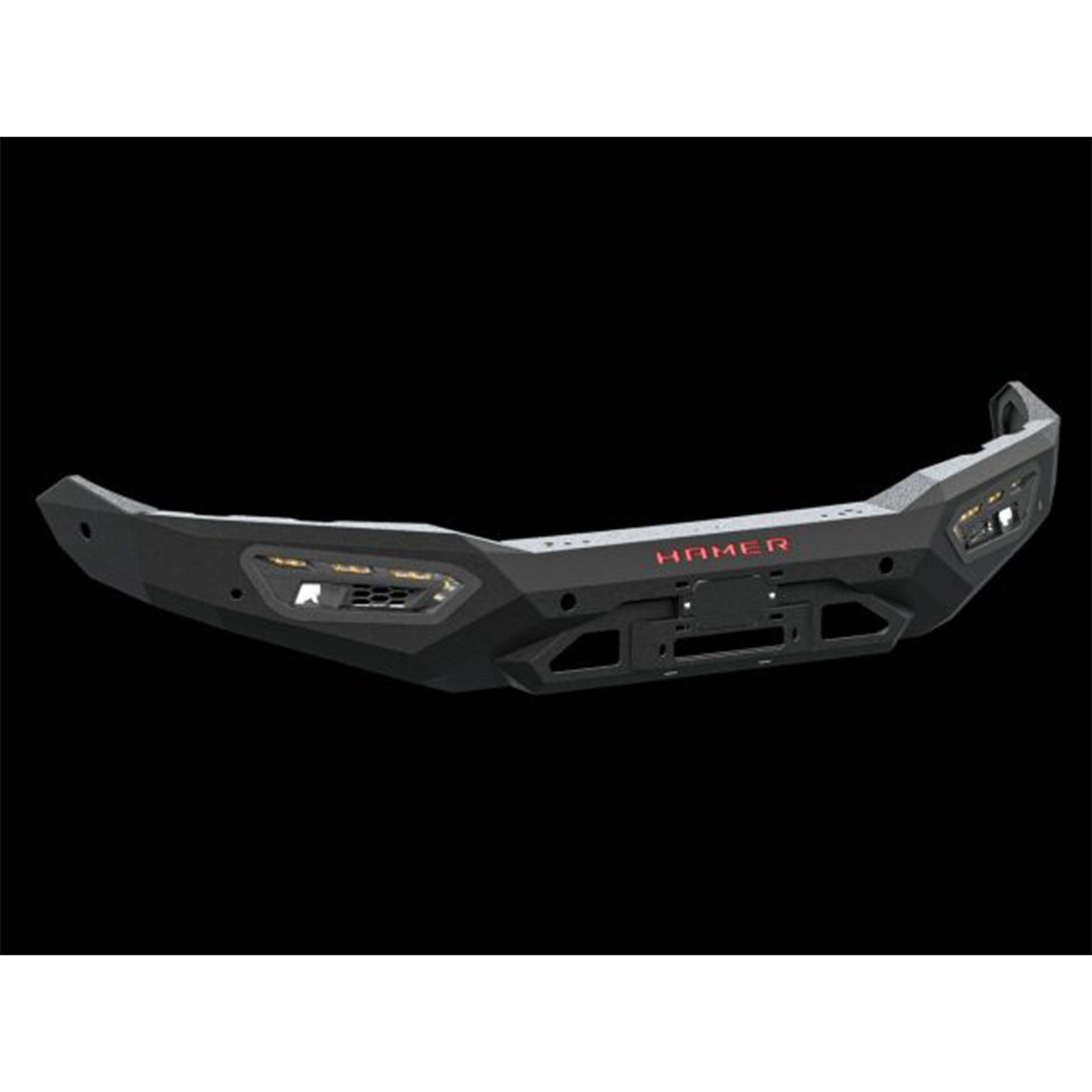 product front view of atlas series bull bar for ford f150 2021 matte black finish airbag compliant with mounting points for extra lights elevated 4x4