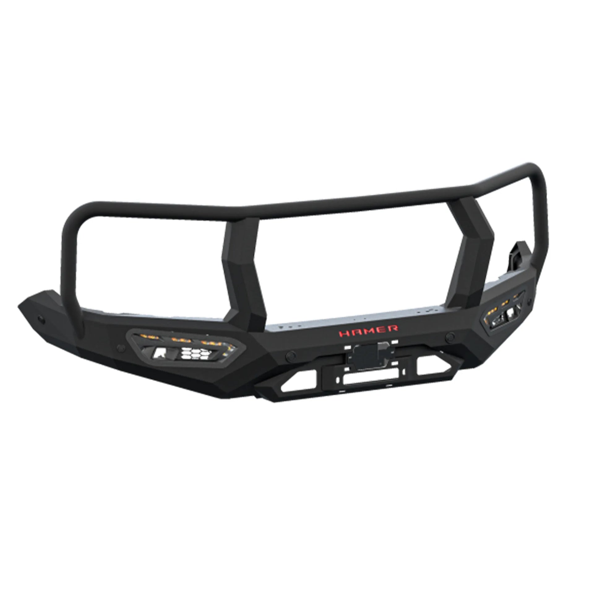 atlas series plus bull bar for ford everest 2022 standalone product view matte black 3mm steel adr compliant with winch compatibility sequential led lights and number plate flip elevated 4x4