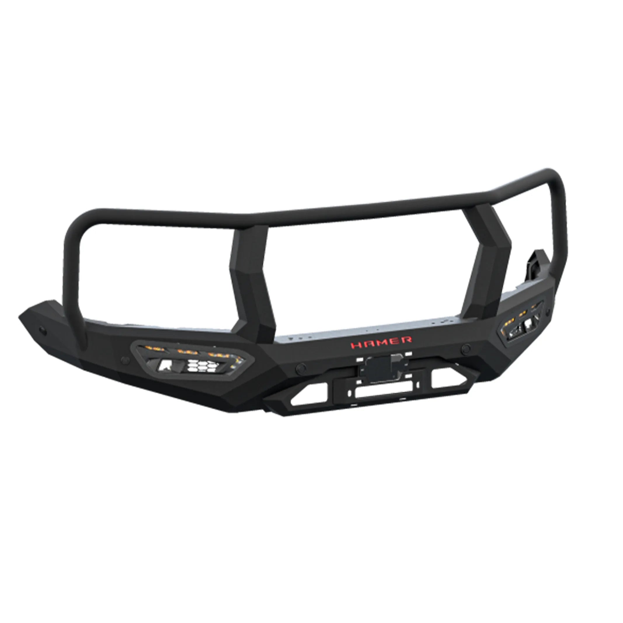 atlas series plus bull bar for ford everest 2022 standalone product view matte black 3mm steel adr compliant with winch compatibility sequential led lights and number plate flip elevated 4x4