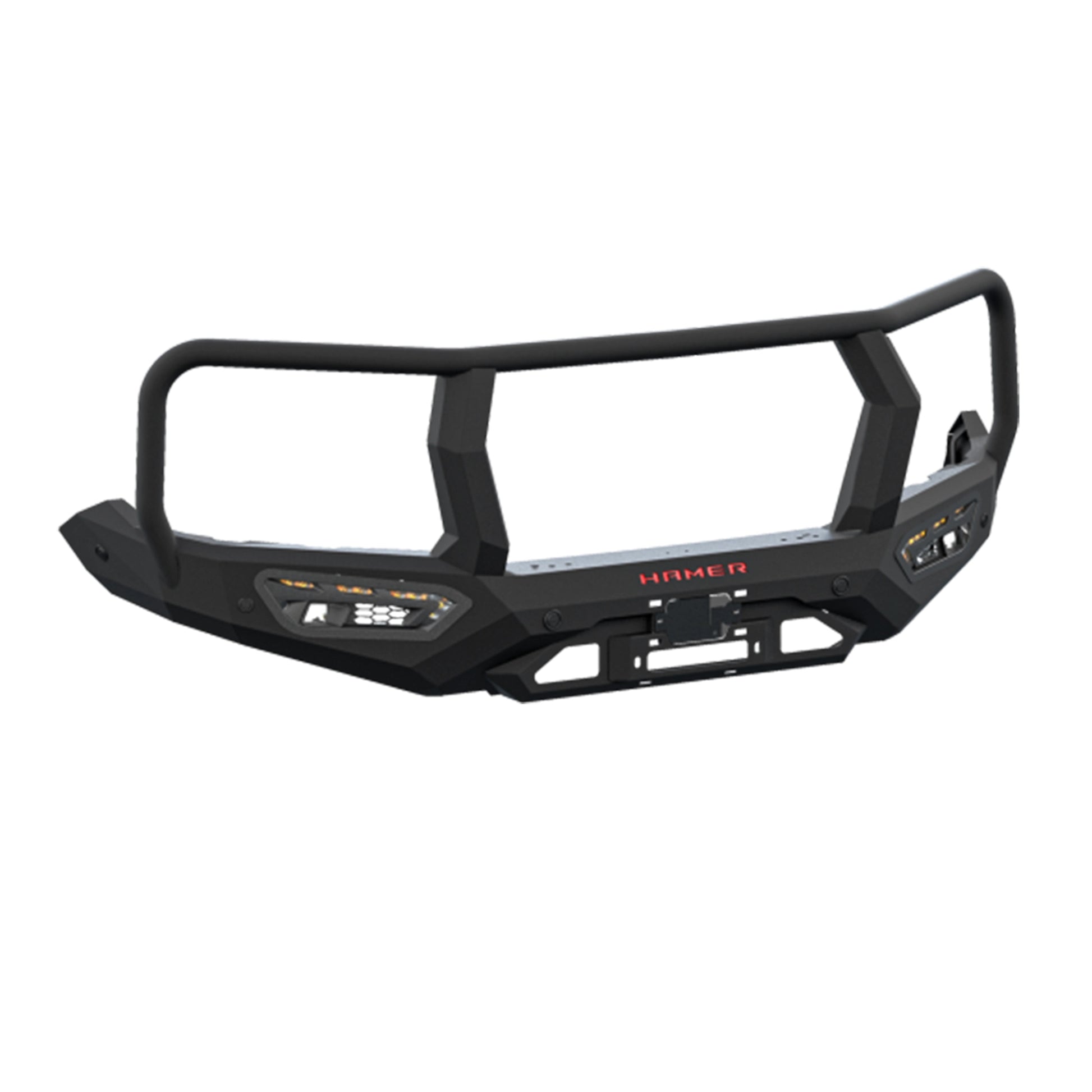 Product-only view of Atlas Series Plus Bull Bar in matte black for Ford Ranger (2022–Present) by Elevated 4x4 Australia, showing 3 mm steel, ADR compliance, and winch-ready design.