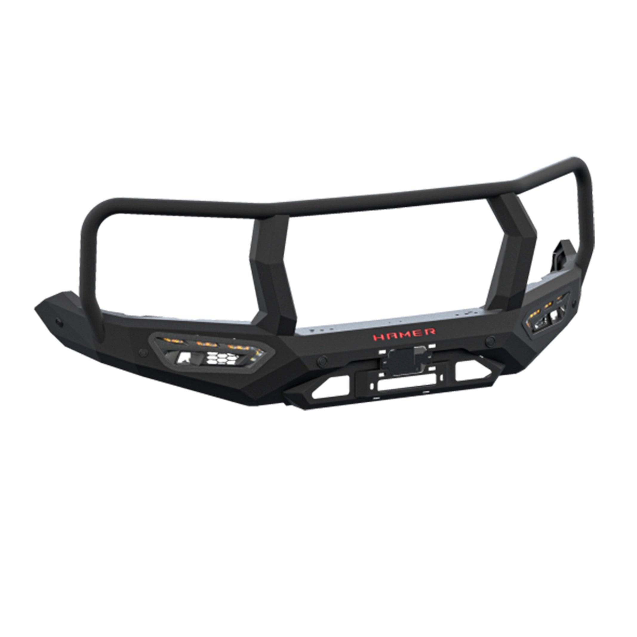 Product-only view of Atlas Series Plus Bull Bar in matte black for Ford Ranger (2022–Present) by Elevated 4x4 Australia, showing 3 mm steel, ADR compliance, and winch-ready design.