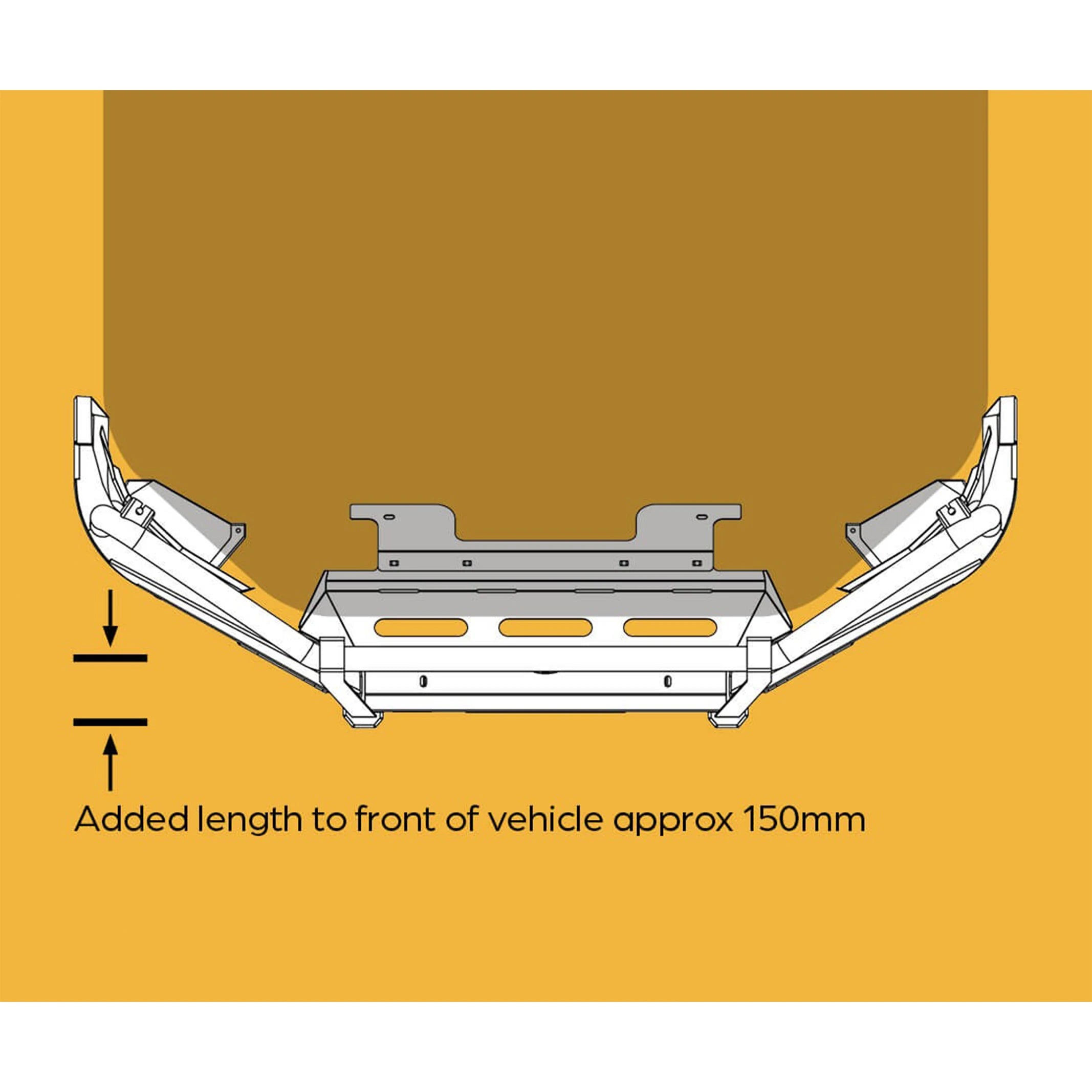 top view product angle oxley bull bar to suit gwm cannon 2019 on sleek finish high lift jacking points and adr compliance elevated 4x4
