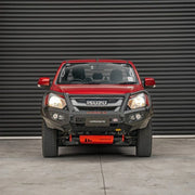 Front view of Hamer 4x4 King Series Plus Bull Bar for Isuzu D-Max (2016–2020), showing full bumper replacement, 3 mm steel, and ADR compliance.