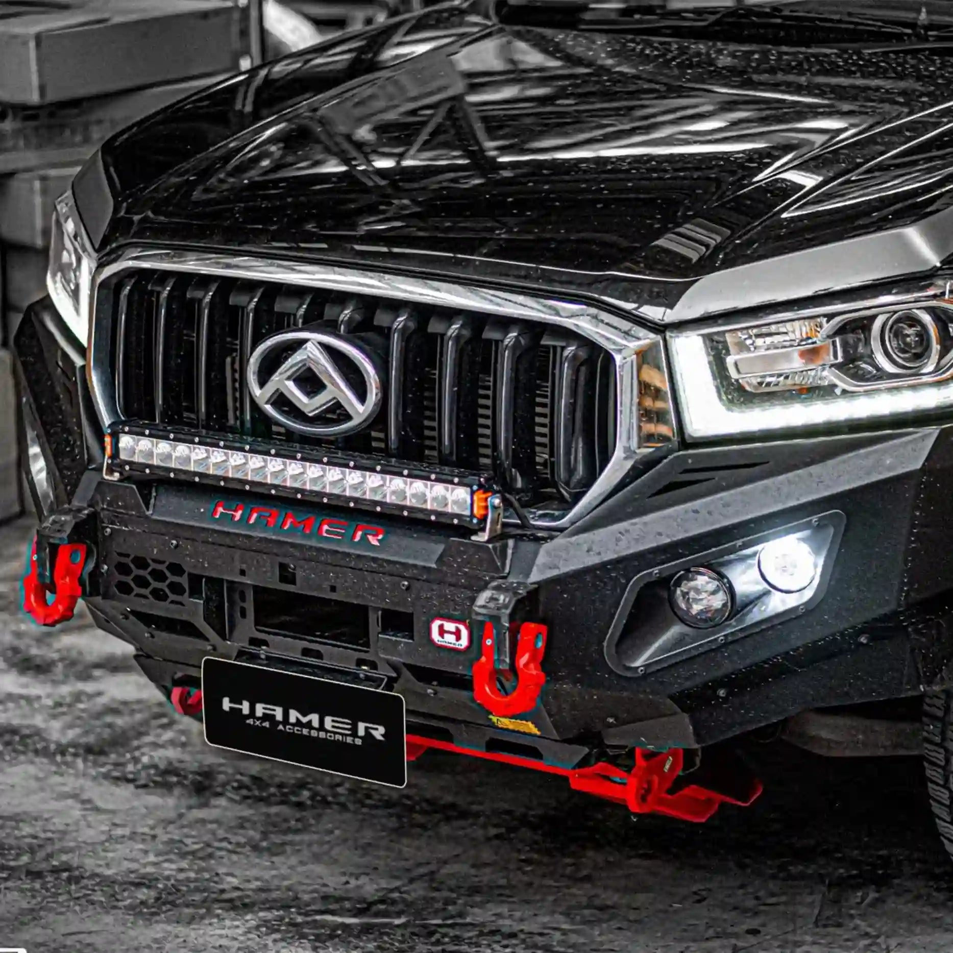 Right side profile of LDV T60 fitted with Hamer King Series Bull Bar, showing aerodynamic integrated fit, ADR compliance, and strong off-road protection.