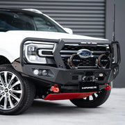left side installed view of ford everest 2022 with hamer king series plus bull bar highlighting sleek integration radar compatibility and rugged styling elevated 4x4