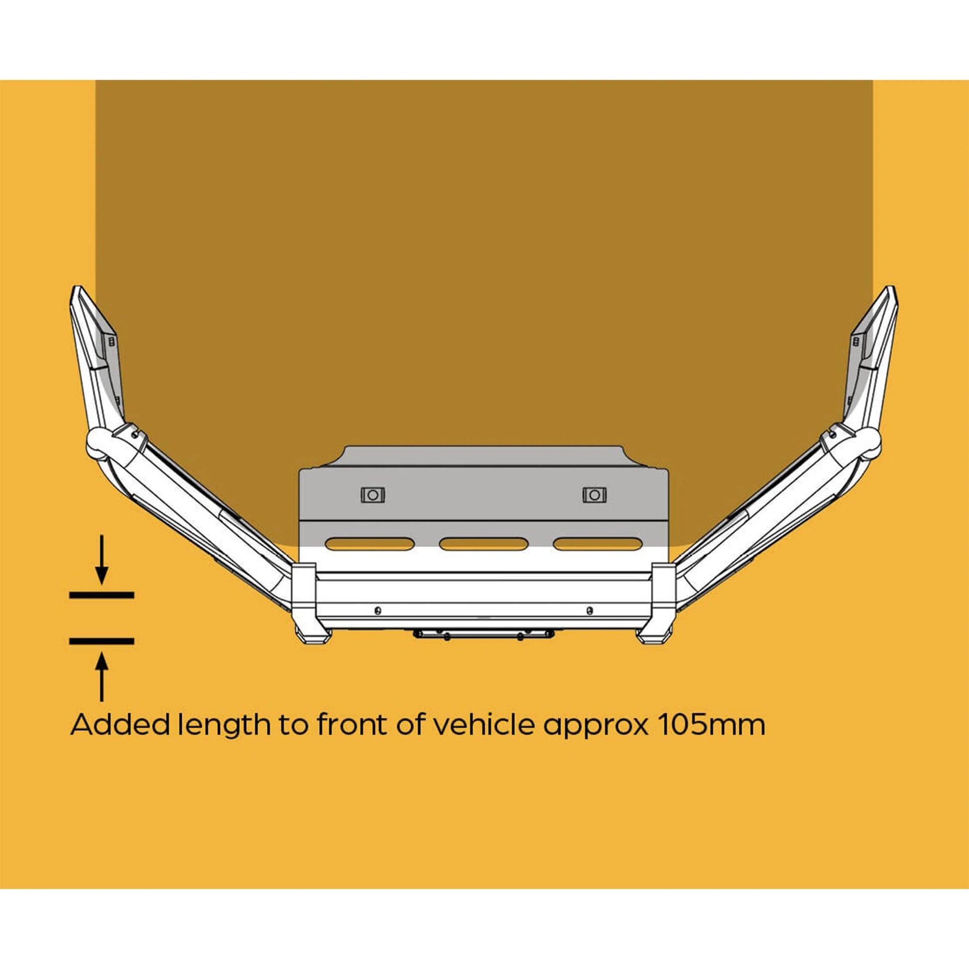 product top view oxley bull bar designed for toyota hilux heavy duty steel adr compliant elevated 4x4