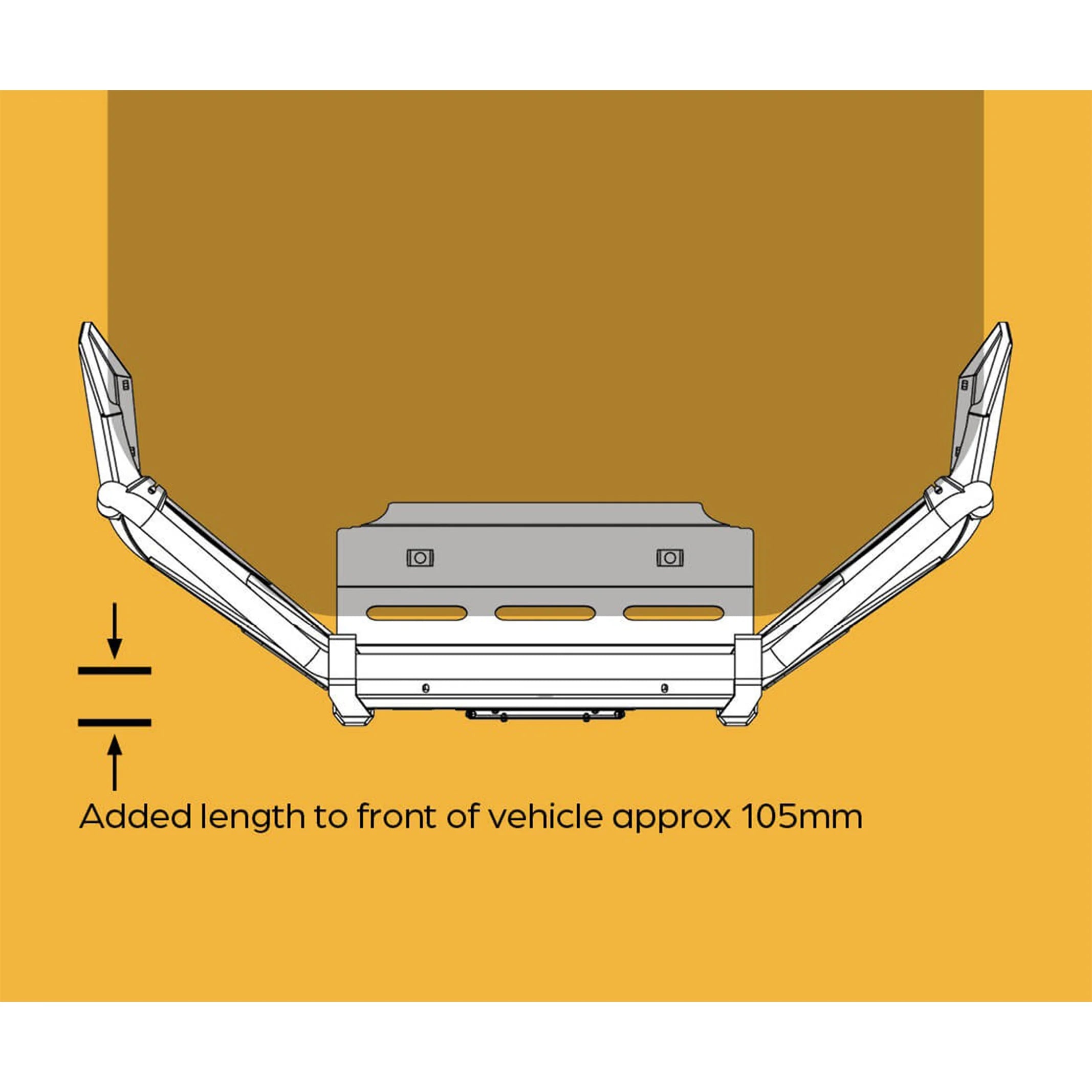 product top view oxley bull bar designed for toyota hilux heavy duty steel adr compliant elevated 4x4