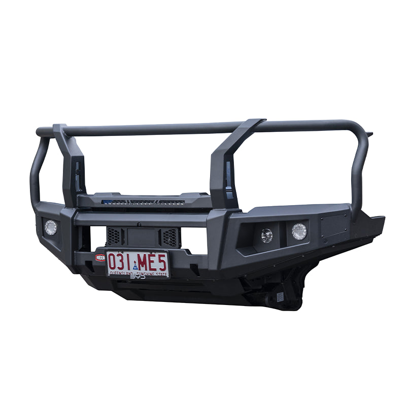 Right side view of Raxar bull bar for BYD Shark 6, built for maximum protection and durability. The right side view of the Raxar bull bar shows its durable design and perfect fit for the BYD Shark 6. Available at Opposite Lock Cardiff, it ensures reliable protection and rugged performance for off-road drivers in Nelson Bay, Maitland, and Rutherford.