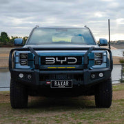 Raxar bull bar installed on BYD Shark 6, delivering premium protection and rugged style at Opposite Lock Cardiff. This image shows the Raxar bull bar fully installed on the BYD Shark 6, providing superior strength, protection, and sleek styling. Professionally fitted at Opposite Lock Cardiff, serving drivers across Newcastle, Maitland, Rutherford, Central Coast, Hunter Valley, Port Stephens, and Nelson Bay.