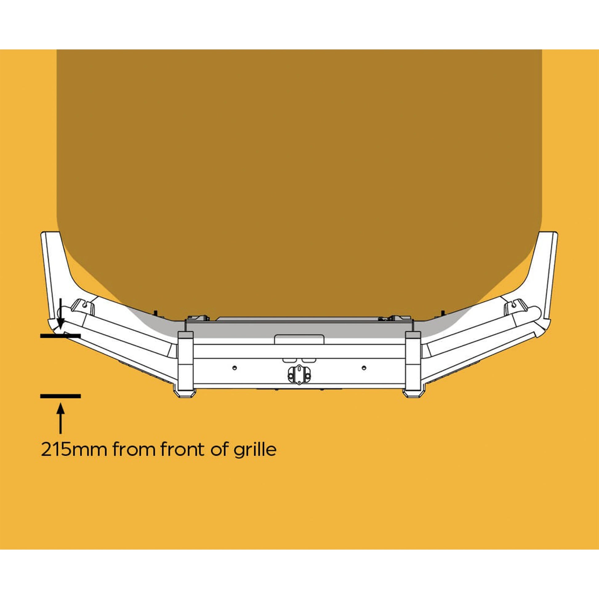 product left side view oxley bull bar to suit toyota lc70 single cab strong steel build with recovery points elevated 4x4