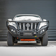Front view of Toyota Prado 150 Bull Bar (2013–2017) by Hamer King Plus, delivering rugged off-road strength and ADR-compliant safety.